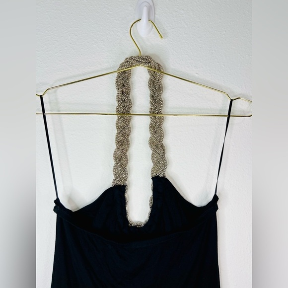 Spense Black Blouse with Chain Halter Top - Picture 7 of 16
